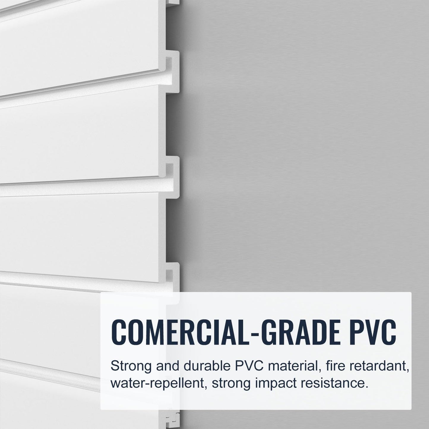 Slatwall Panel Garage Organizer PVC Slatwall Heavy Duty Wall Mounted Rack, Interlocking Slat Wall Panels for Tool Organization Peg Board(White 4 x 8 ft)