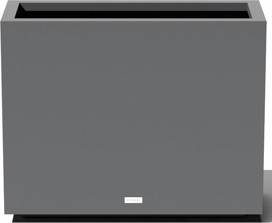 Veradek Block Series Span Plastic Planter - Tall Rectangular Planter for Indoor or Outdoor Patio/Porch, Gray, 24.25 in Height, 12 in Width, 30 in Length