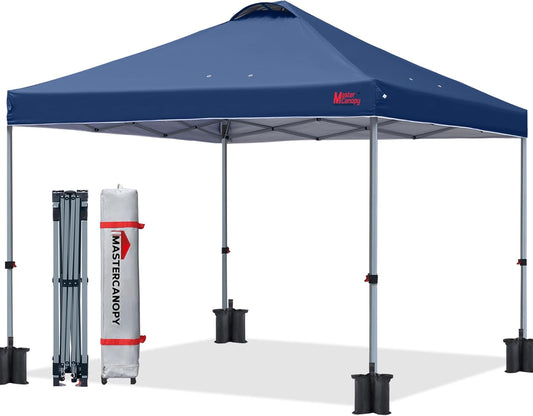 MASTERCANOPY Durable Pop-up Canopy Tent with Roller Bag (10x10, Navy Blue)