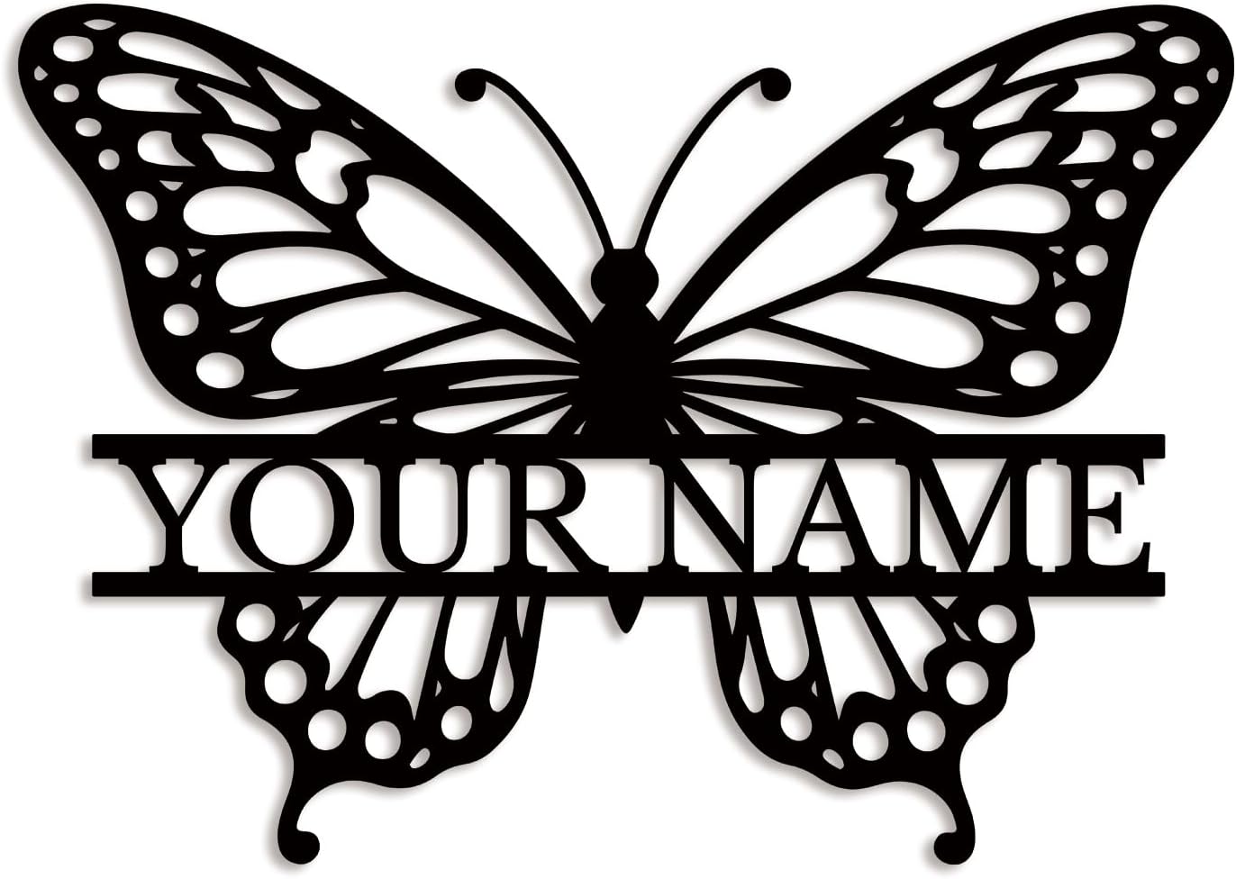 Custom Butterfly Metal Sign,Personalized Butterfly House Number Signs,Personalized Gardener Name Sign,Garden Patio Wall Decor (Style-1)