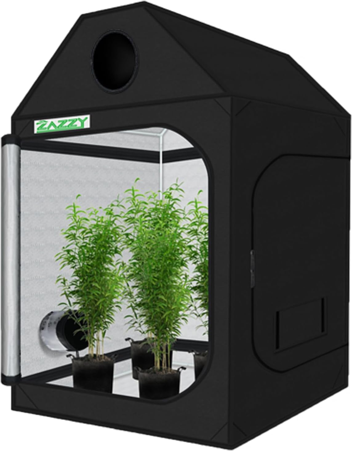 zazzy Grow Tent 48"x48"x72" Roof Cube Plant Grow Tents with Observation Window and Removable Floor Tray for Indoor Plant Growing Seedling 4x4