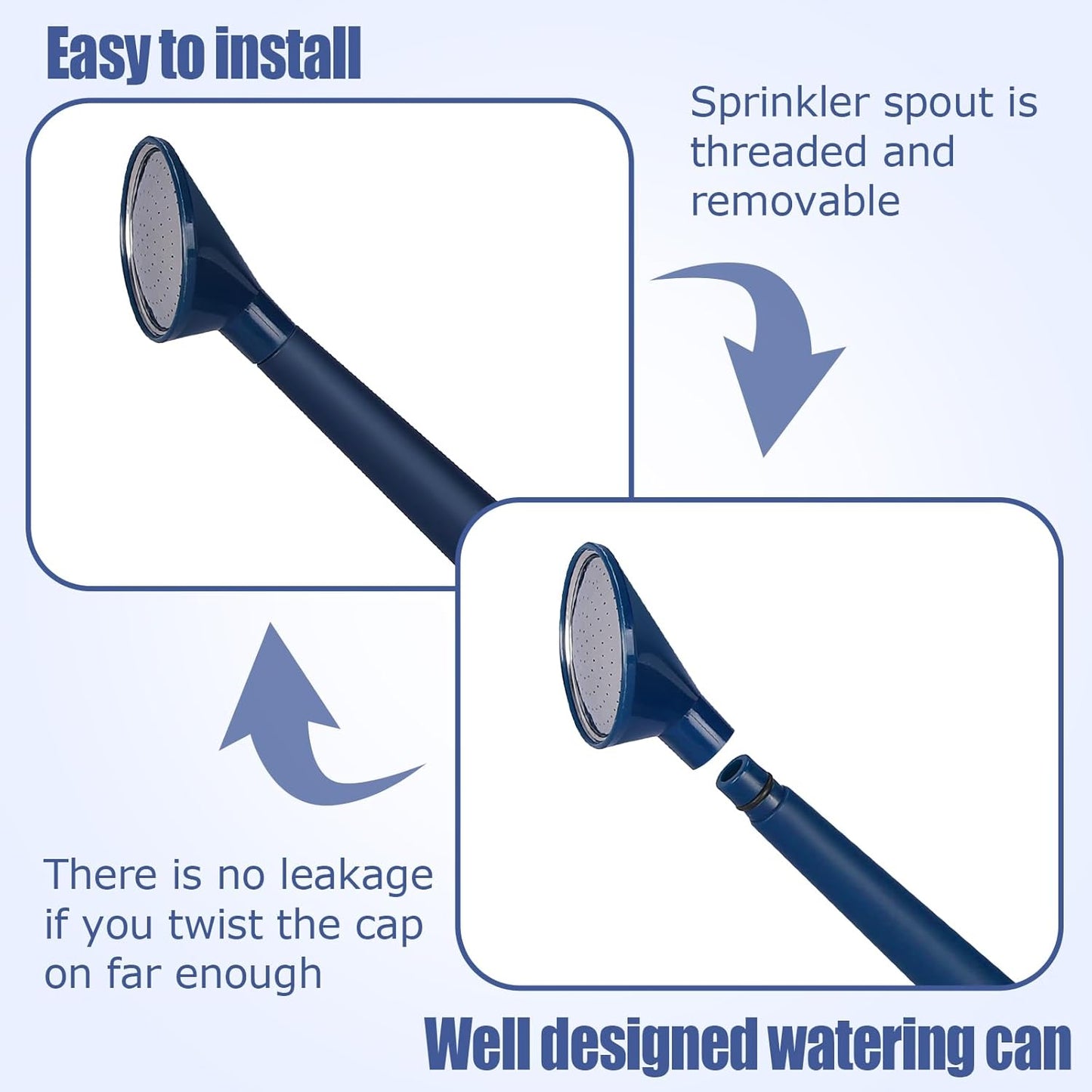 2 Gallon Watering Can for Indoor Plants, Garden Watering Cans for Outdoor Plant House Flower, Modern Plant Watering Can Large Long Spout with Sprinkler Head