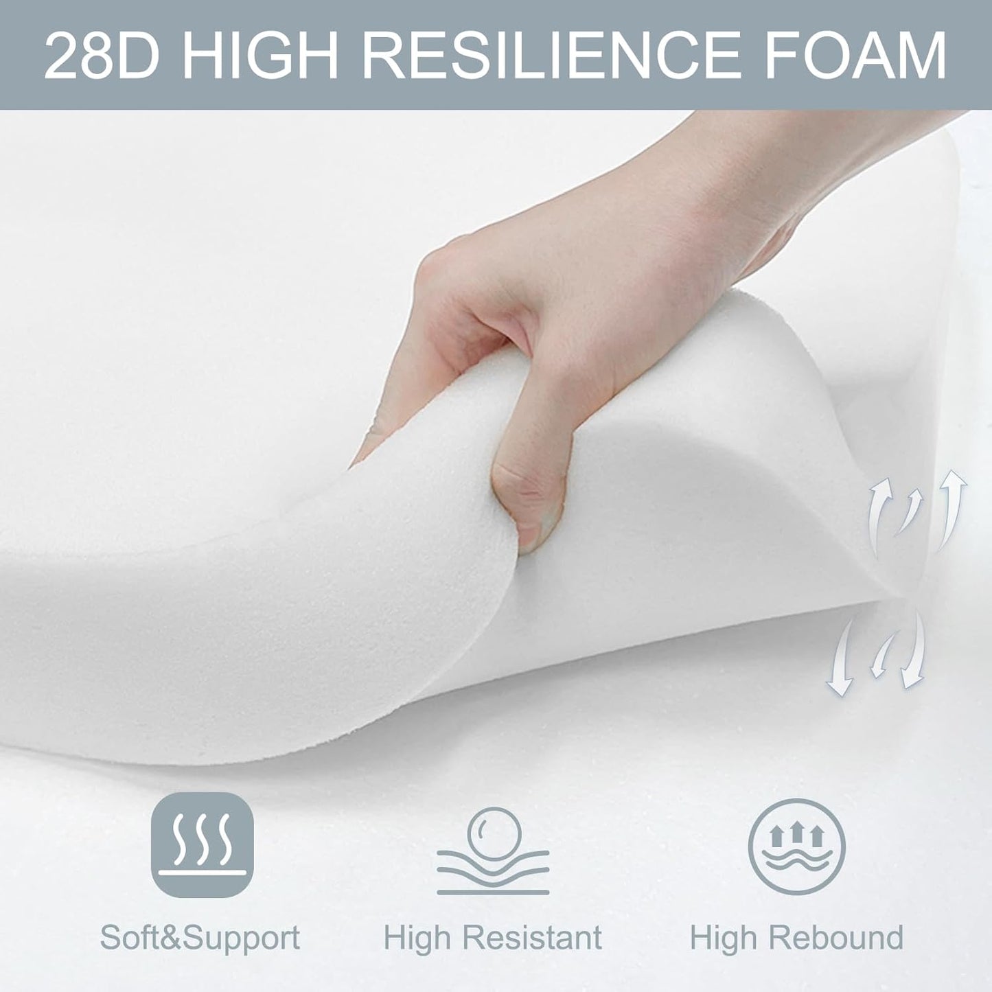 LVTXIII Patio Chair Cushions 22"x22"x3", Water-Repellent Outdoor Seat Cushions for Patio Furniture, Square Chair Pads with Ties for Home Garden Decoration, Set of 2, Blue Salmone Tropical