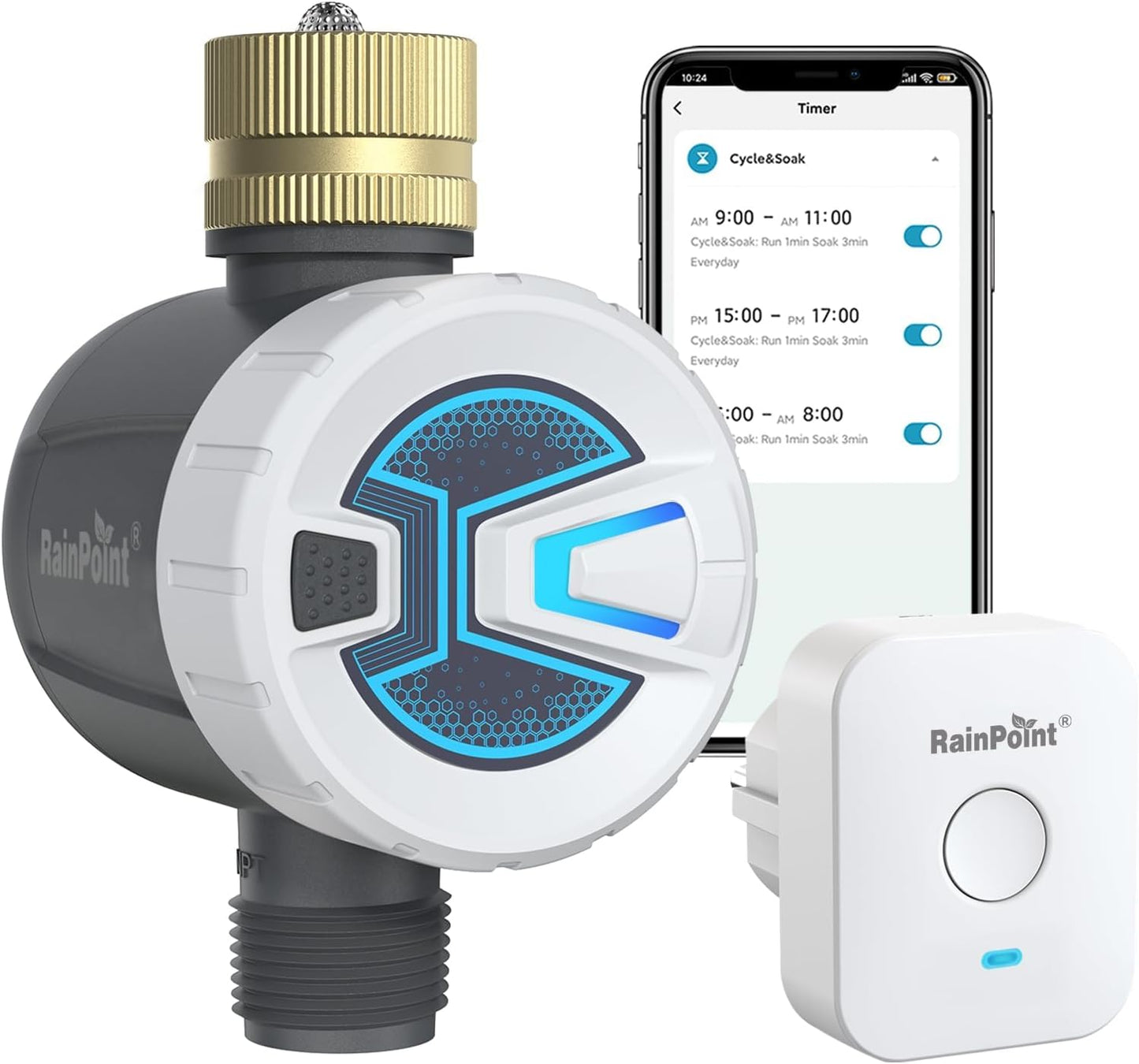 RAINPOINT Sprinkler Timer, WiFi Water Timer for Garden Hose, Smart Irrigation Controller, APP Remote Control (2.4Ghz WiFi Connection)