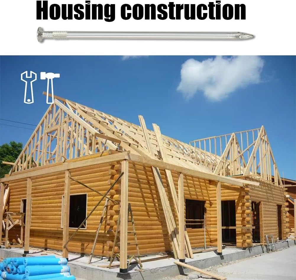 Landscape Staples 75 PCS Metal Heavy Duty Garden Stakes Artificial Turf Stakes for Paver Edging Weed Barrier Fabric Holding Fence Rust Proof Sod Pins Stakes and Carpentry Tent 6 Inch Silver