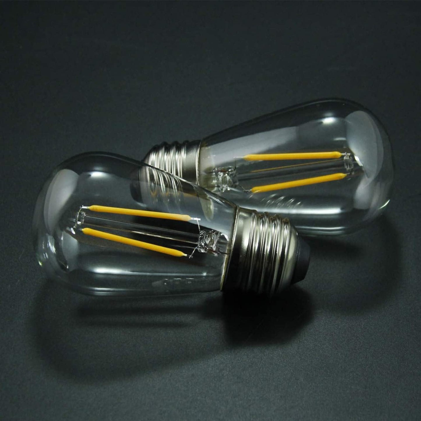 BRIMAX 25 Pack 2W S14 Replacement LED Bulbs,2700K Soft Warm White, Shatterproof Waterproof Outdoor String Light Bulbs Dimmable,E26 Medium Base,Plastic Edison Bulbs for Patio Garden