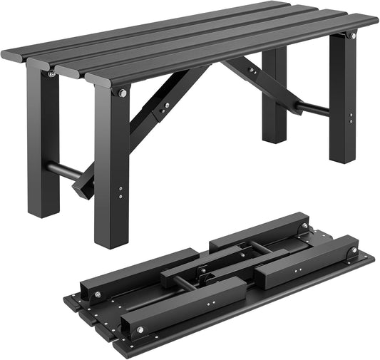 TECSPACE 2-Person Instant Folding Bench, 330 LBS Capacity Lightweight Aluminum Foldable Bench, No Assembly Required, Sets Up in 3 Seconds