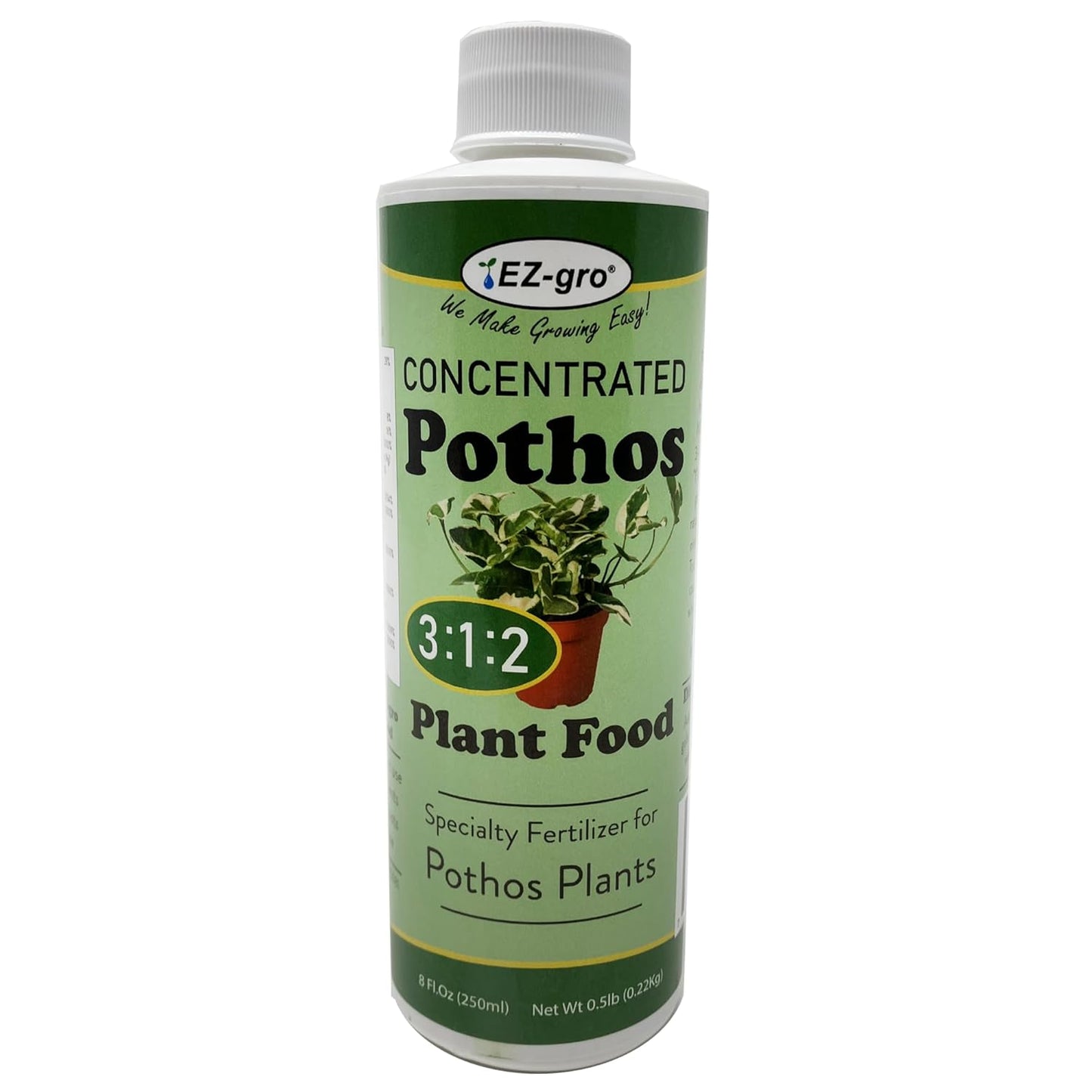 Professional Liquid Pothos Fertilizer by EZ-gro | 3:1:2 Ratio of Concentrate Indoor Plant Fertilizer for Your Pothos Live Plant | 8 oz