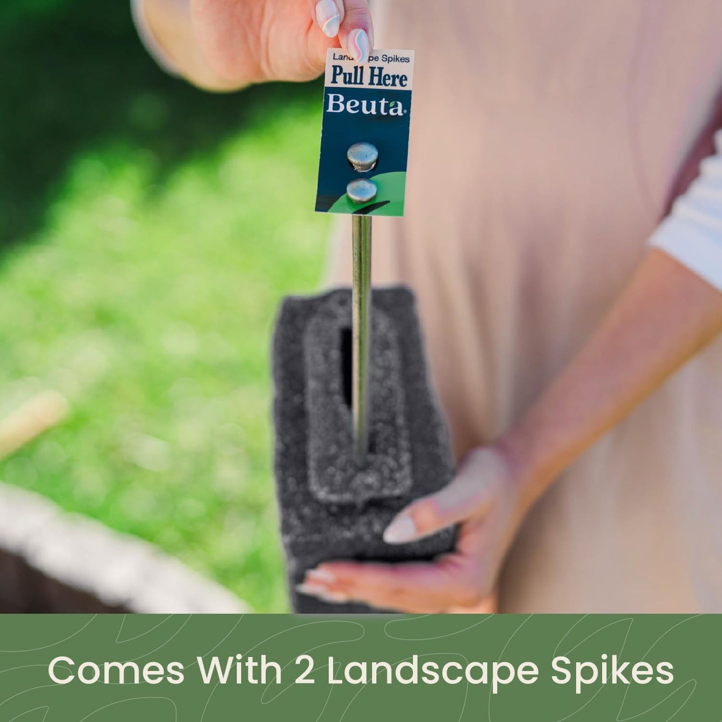 Beuta Landscape Edging | Garden Edging Border | Faux Stone Blocks for Lawn Edging, Flower Beds & Yard Edging – 40 Pack | Each Section Has 6 Blocks 48" L x 4" W x 6.5" H | 80 Spikes | Charcoal