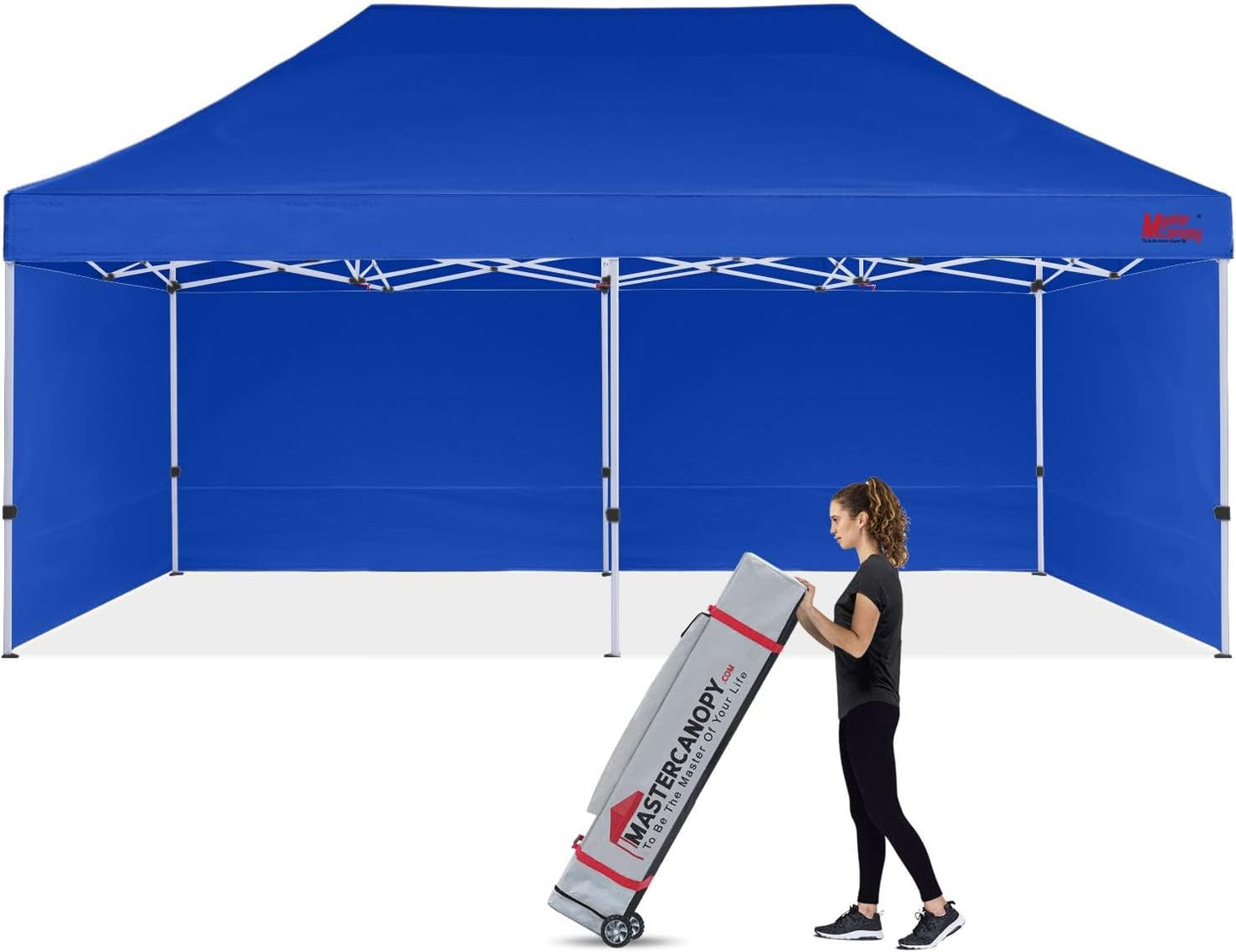 MASTERCANOPY Pop-up Canopy Tent with Sidewalls (10x20,Blue)