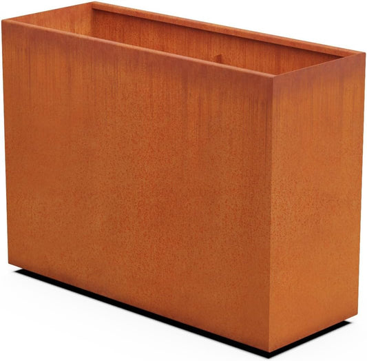 Corten Steel Planter Rectangle Outdoor Metal Garden Box Heavy Duty | Made in USA | Fully Assembled