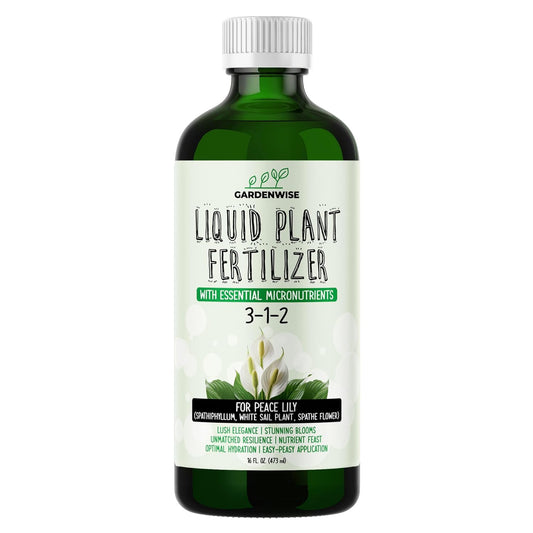 Peace Lily Fertilizer: 3-1-2 Liquid Fertilizer with Essential Micronutrients - The Ultimate Food for Spathiphyllum, Perfect for Indoor Plants (32 OZ)