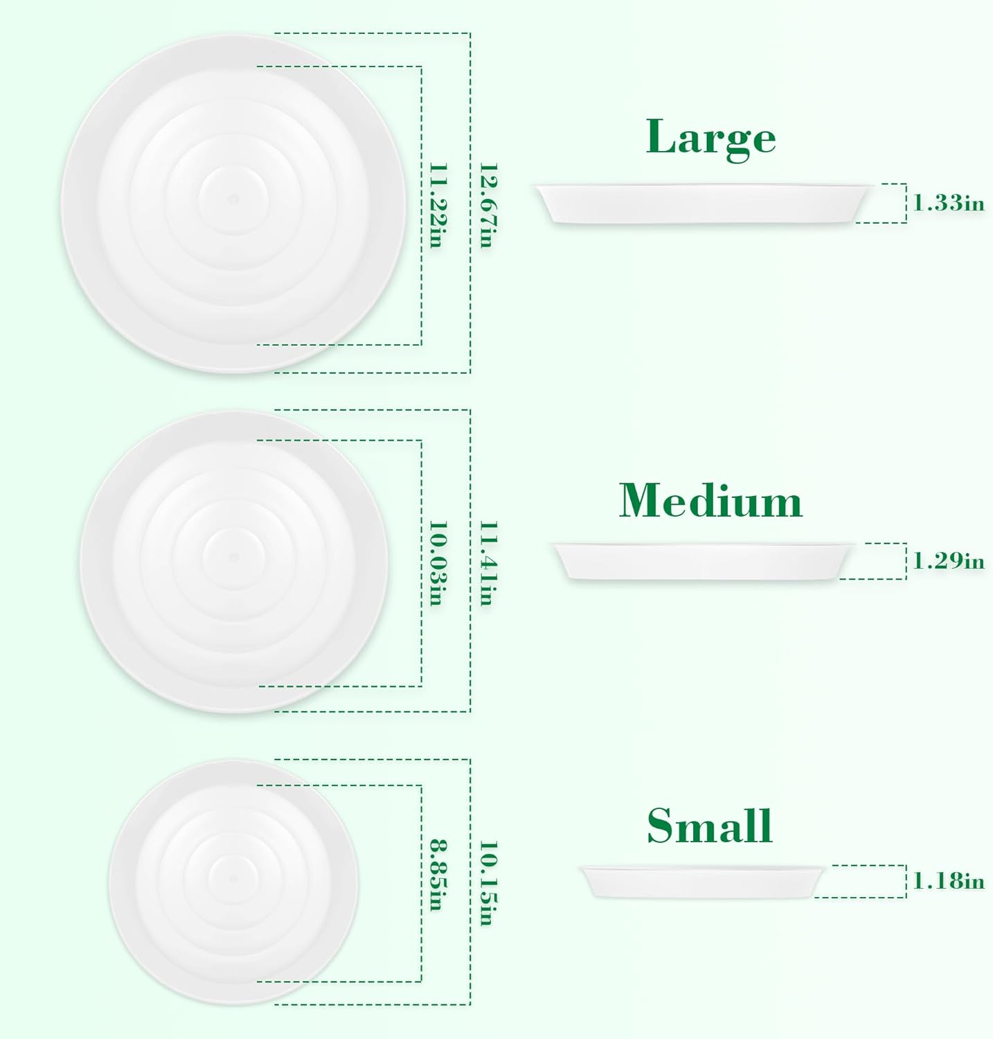U0U 3 Size Round Stepping Stone Mold,10" 11.4" 12.6" Cement Molds for Concrete,White Plastic Concrete Molds for Casting Garden Pathmate Pavement Precast and Forms Walkway