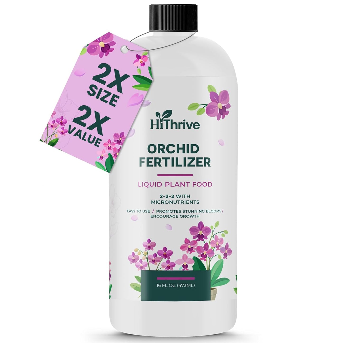 16oz Orchid Fertilizer - Makes 32 Gallons of Orchid Food, Indoor Plant Fertilizer for Orchids Indoors & Outdoors, Indoor Plant Food with Micronutrients for Vibrant Blooms and Strong Roots