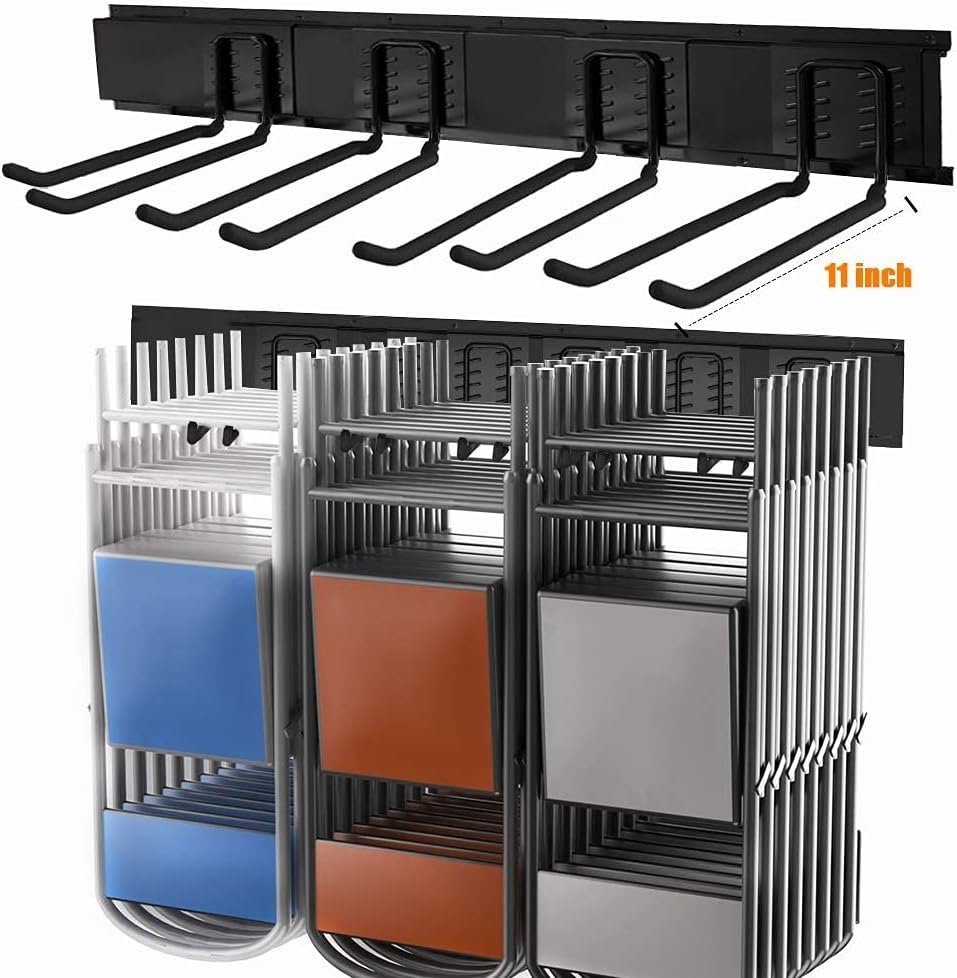 TORACK Tool Storage Rack, Heavy Duty Steel Garage Wall Mount Garden Tool Organizer for Ladders, Chairs, Shovels, Broom, Power tools (8-Pack 5.7"-11" Mixed Hooks, up to 800 lbs)