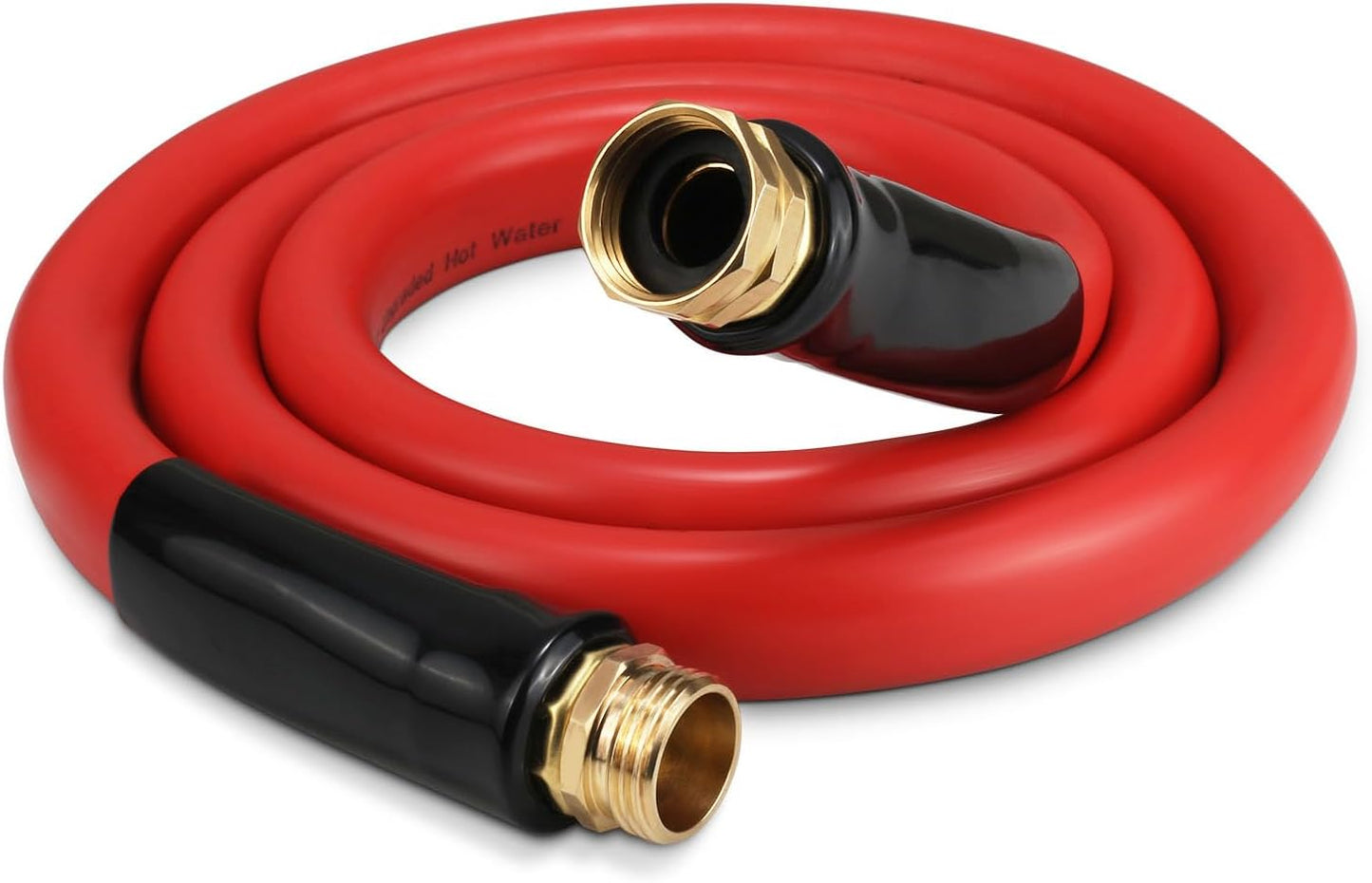 Garden Hose 5 ft x 5/8” Hot Water Hose,-50°F to 190°F,Burst 600Psi Flexible & Lightweight Upgraded Rubber Hoses,3/4” Solid Fittings for All-weather Outdoor Lawn & Garden