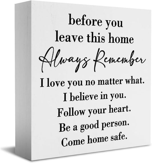 Inspirational Home Farmhouse Decor Desk Decor Wooden Box Sign Always Remember You are Braver Than You Think Rustic White Wood Block Plaque Box Sign for Women Family Friends Shelf Table Decoration