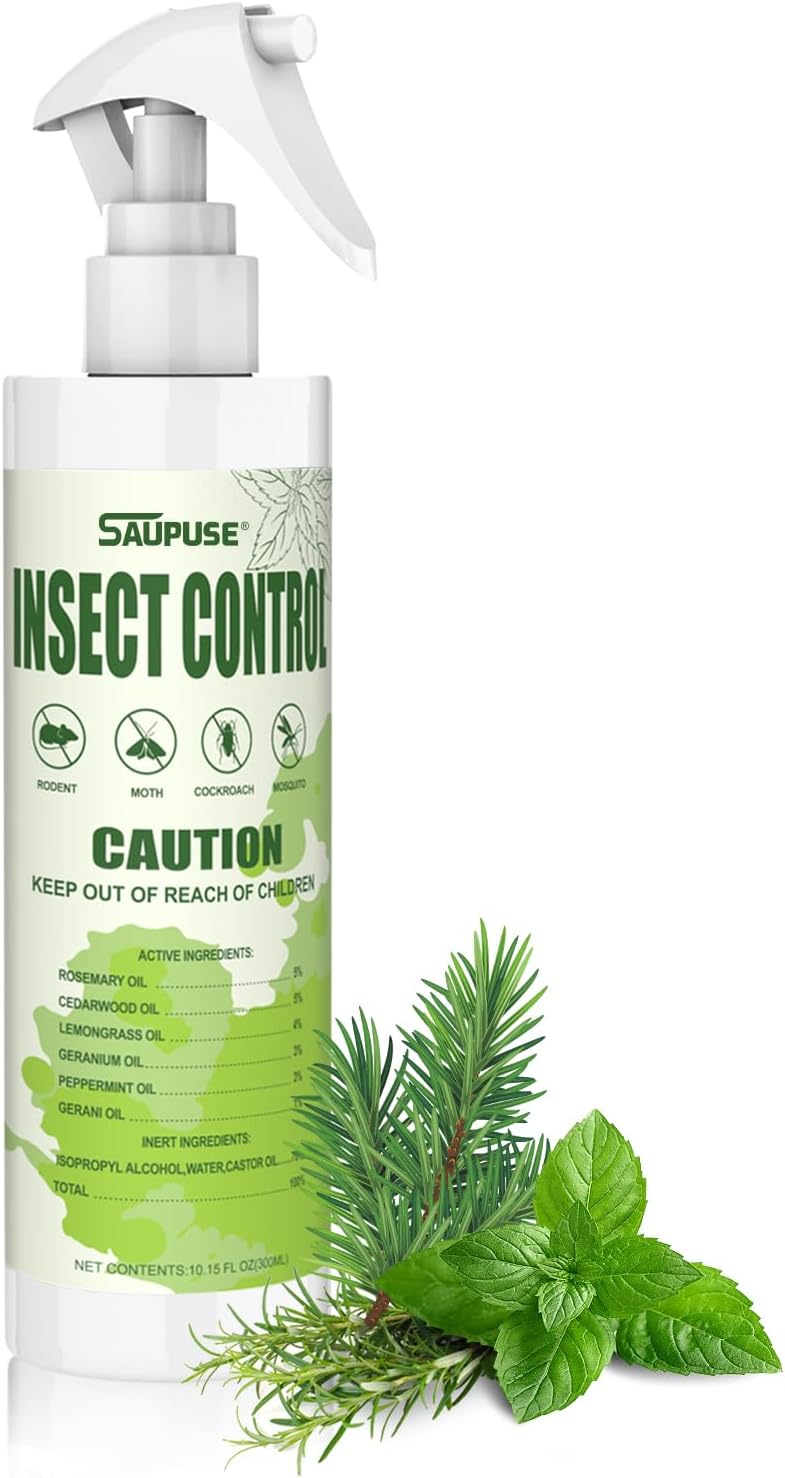 Pest & Insect Control Spray, Spider Repellent Indoor, Repel Spiders, Ants, Silverfish, Mosquitoes, Moths, and More, Plant Formula Safe for Indoor/Outdoor Use