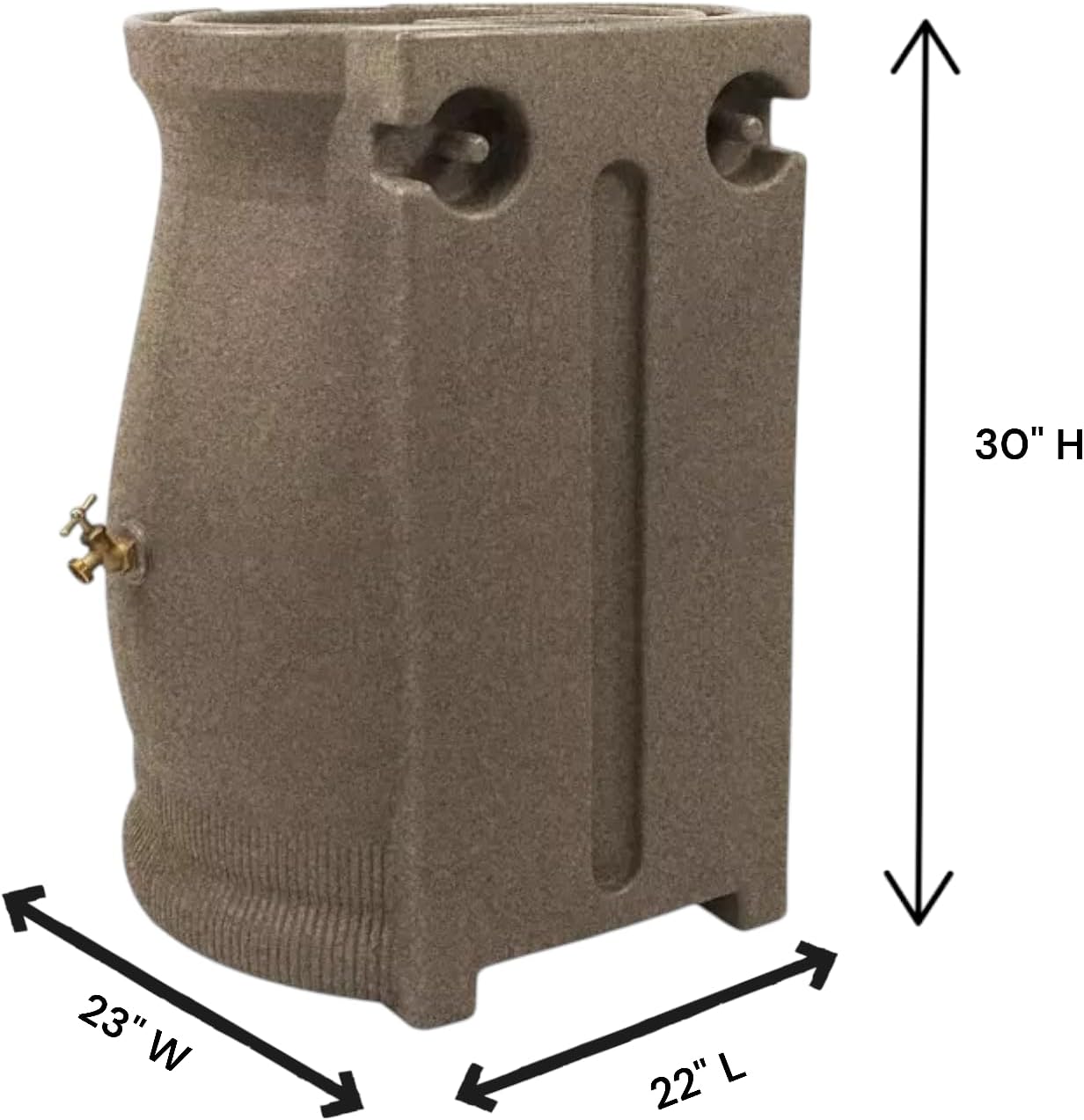 Rain Wizard Decorative Rain Barrel, 50 Gallon, with Brass Spigots (Sandstone)