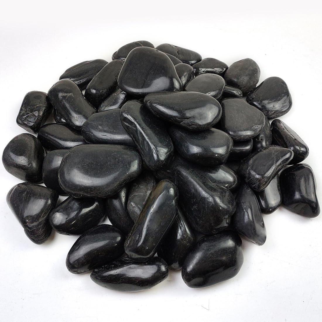 40lbs Large River Rocks for Landscaping, 3-4" Black Pebbles for Garden Design, Hand-Picked Smooth Stones for Fish Tank, Flower Pots, Indoor Water Fountains, Pathways, Backyard
