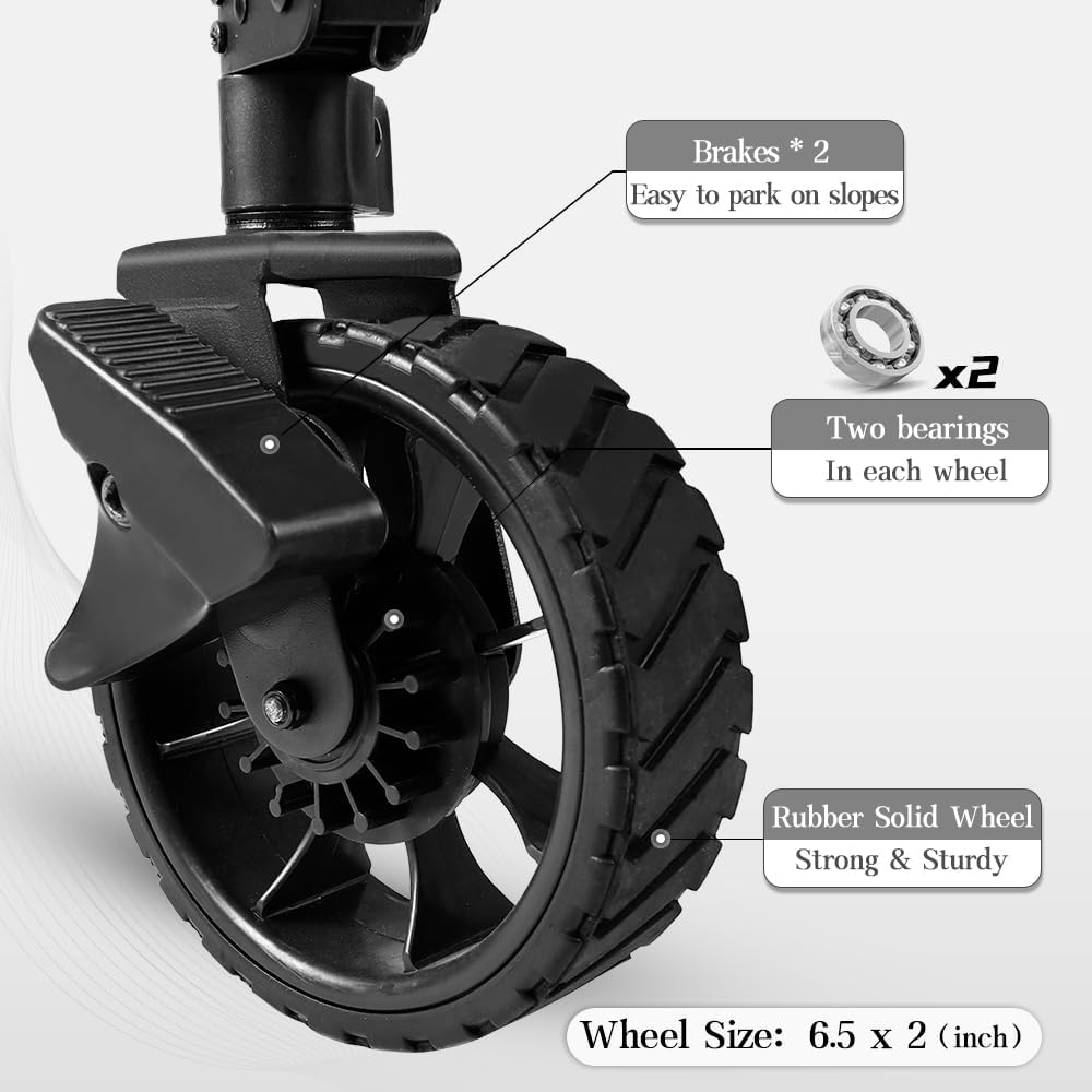Whitsunday Folding Collapsible Utility Wagon, 400Lbs Heavy Duty Outdoor Park Beach Wagon with Table and Side Pocket for Garden Camping Sports Shopping Green