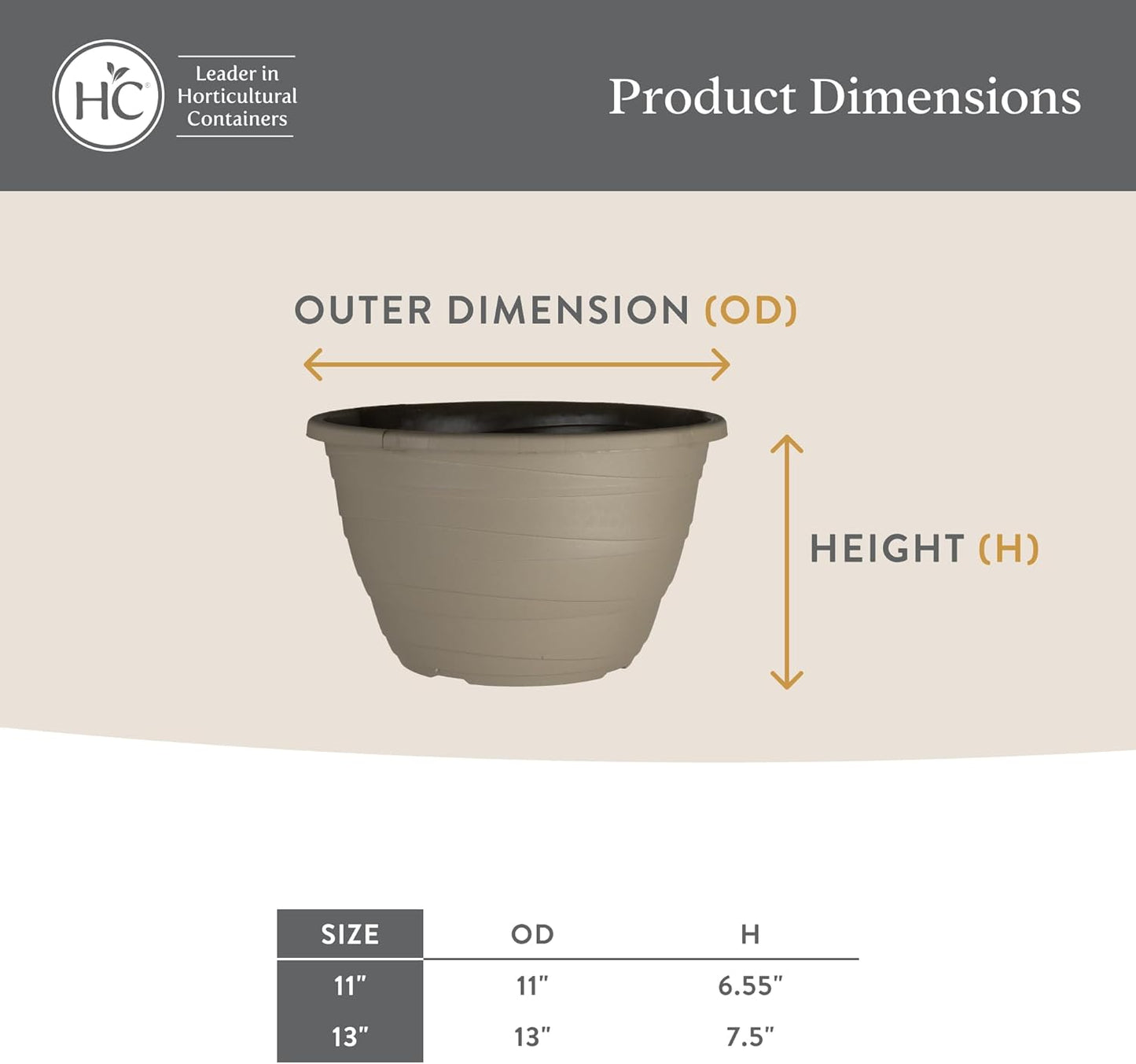 The HC Companies Wrapt Hanging Planters - Lightweight Plant Pot Hanger for Hanging Plants, Vegetables & Herbs - Outdoor & Indoor Hanging Basket for Plants (13" White, Pack of 2)