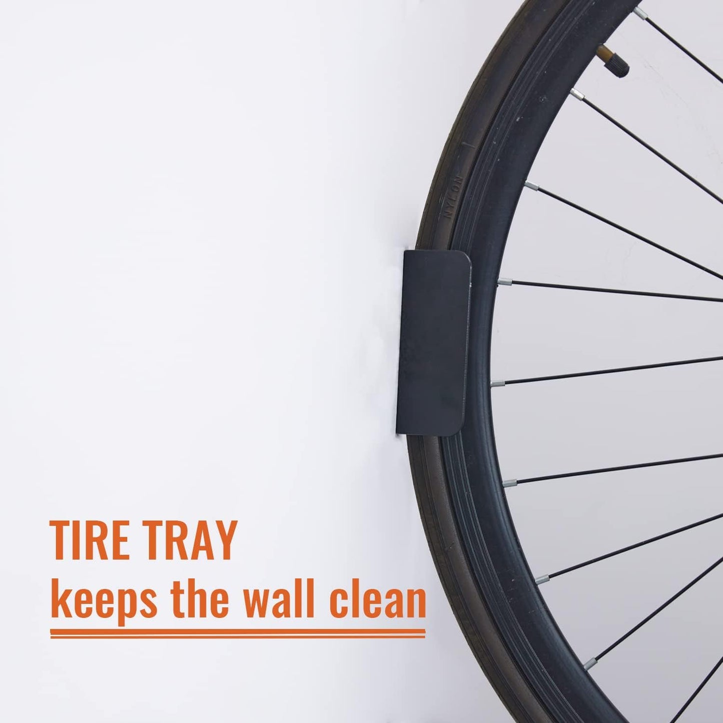 Wallmaster Bike Storage Rack for Garage, Wall Mount Bicycles Hanger with Tire Tray, 2-Pack Bike Storage System Vertical Bike Hooks