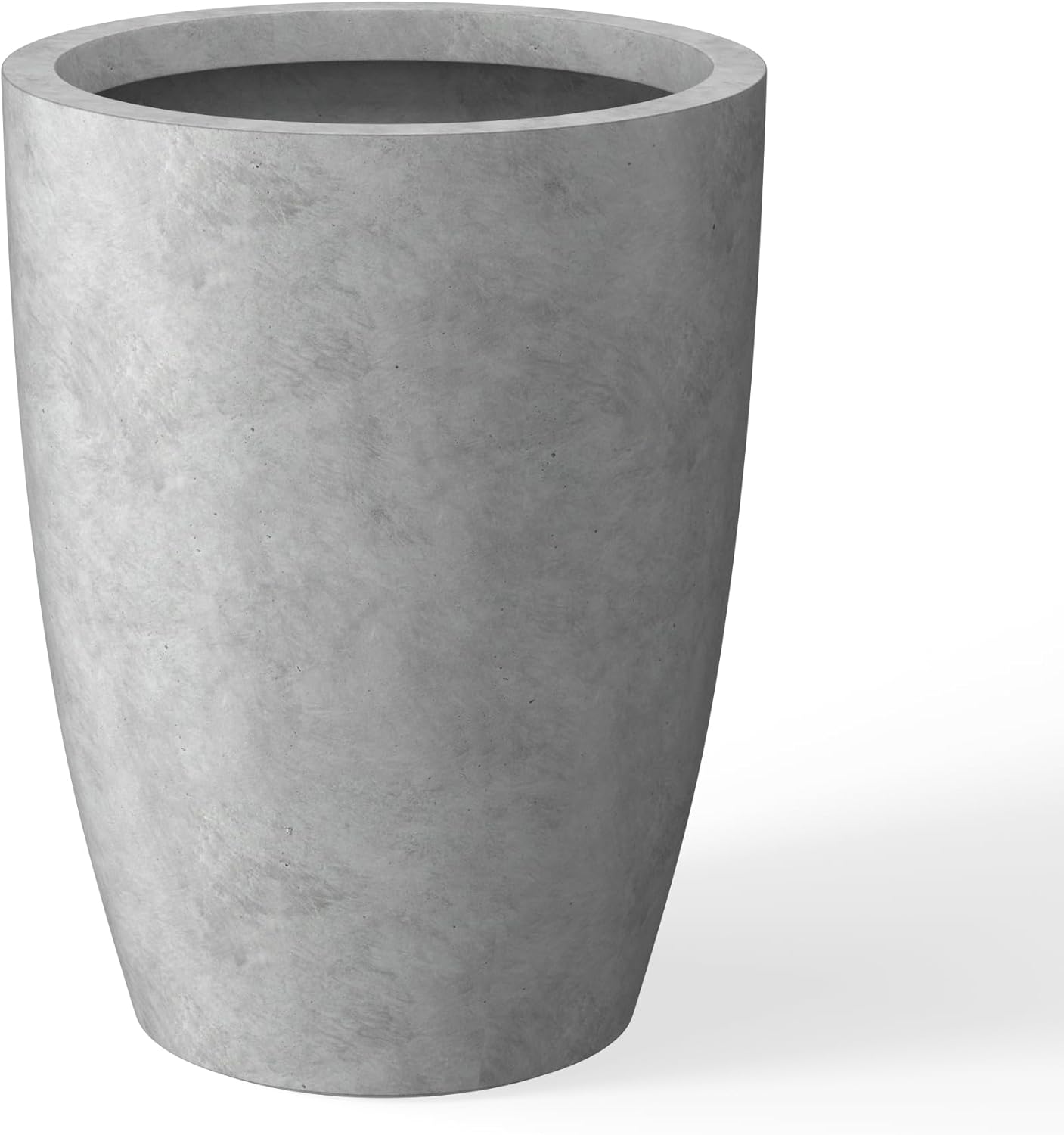 Kante 18.1" H Tall Round Concrete Planter for Outdoor Indoor, Modern Decorative Plant Pots with Drainage Hole & Rubber Plug for Home & Garden Natural Concrete