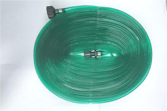 PVC Flat Soaker Hose drip Garden Vegetable Water Hose Irrigation Spray Hose Double Connector with Holes (75FT)