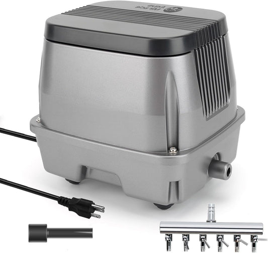 AquaMiracle Linear Air Pump ZP-40/ZP-60/ZP-100/ZP-200 for Pond Aeration, 635/950/1600/4000GPH Septic Air Pump Pond Aerators for Outdoor Ponds, Waste Treatment, Aquarium, Fish Farm, Seafood Restaurant