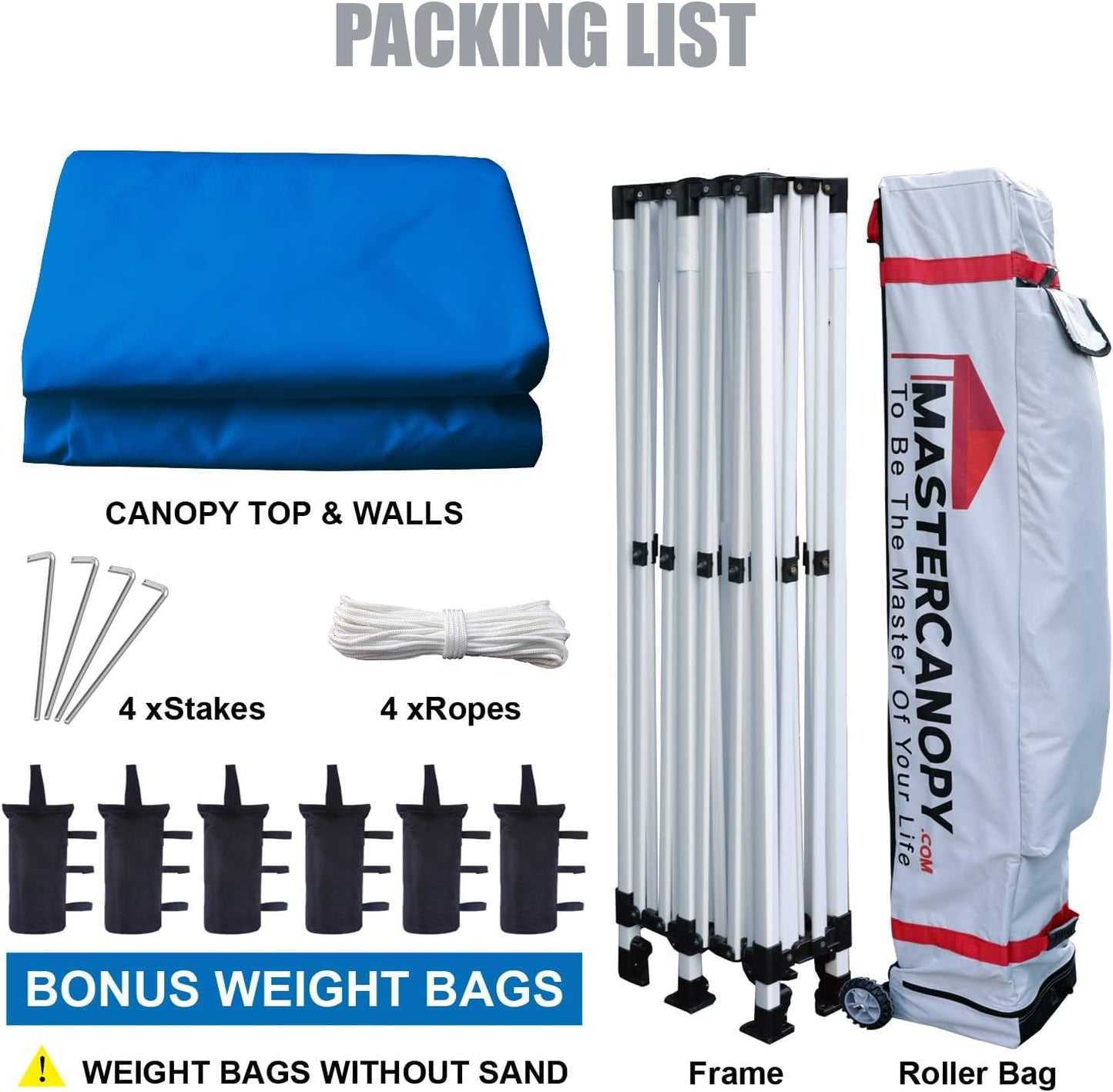 MASTERCANOPY Pop-up Canopy Tent with Sidewalls (10x20,Blue)