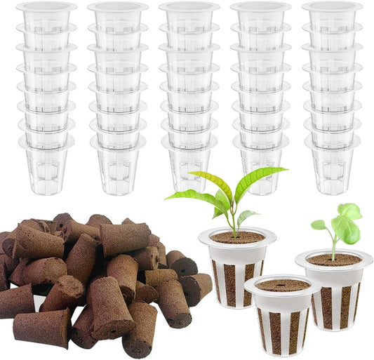 80 Pcs Hydroponic Seeds Grow Sponges Pods Kit,Indoor Hydroponics Growing System Root Plant Basket,Hydroponic Pods Cups Pot and Grow Sponges for Garden Indoor Herb Hydroponic Growing System