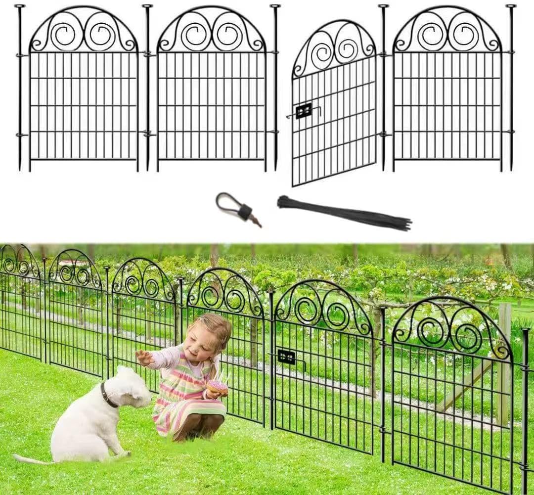 Garden Fencing 36 Inch High, 4 Panels Total Length 8.8 Ft Dog Fences Outdoor for Yard, Dog Digging Fence Barrier, Reusable Defense Fence for Yard│Patented