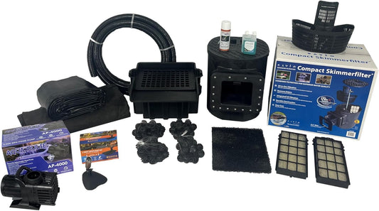 HALF OFF PONDS Savio Select 4,000 GPH Submersible Pump Pond Kit with 10' x 15' PVC Plastic Pond Liner for Water Garden & Koi Pond