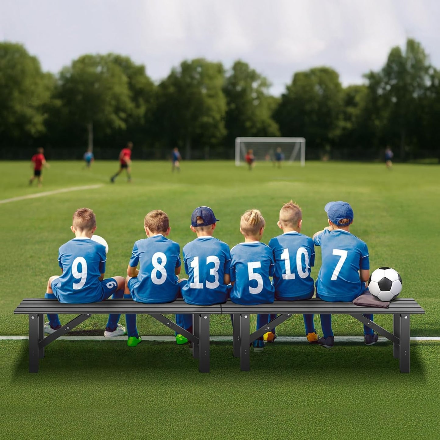 TECSPACE 4-Person Instant Folding Bench, 330 LBS Capacity Lightweight Aluminum Foldable Bench, No Assembly Required, Sets Up in 3 Seconds