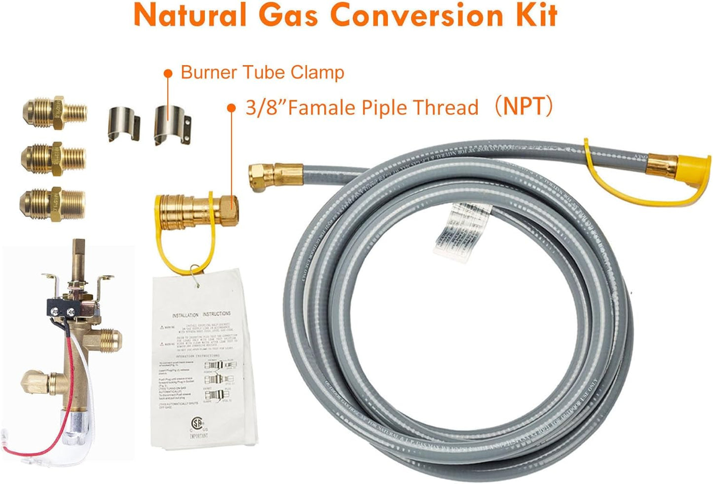 48-inch Fire Table with Natural Gas Conversion Kit & Wind Glass Shield, 50,000BTU Outdoor Modern Patio Fire Pit Table w/Rectangular Burner Lid, Glass Rocks, Cover