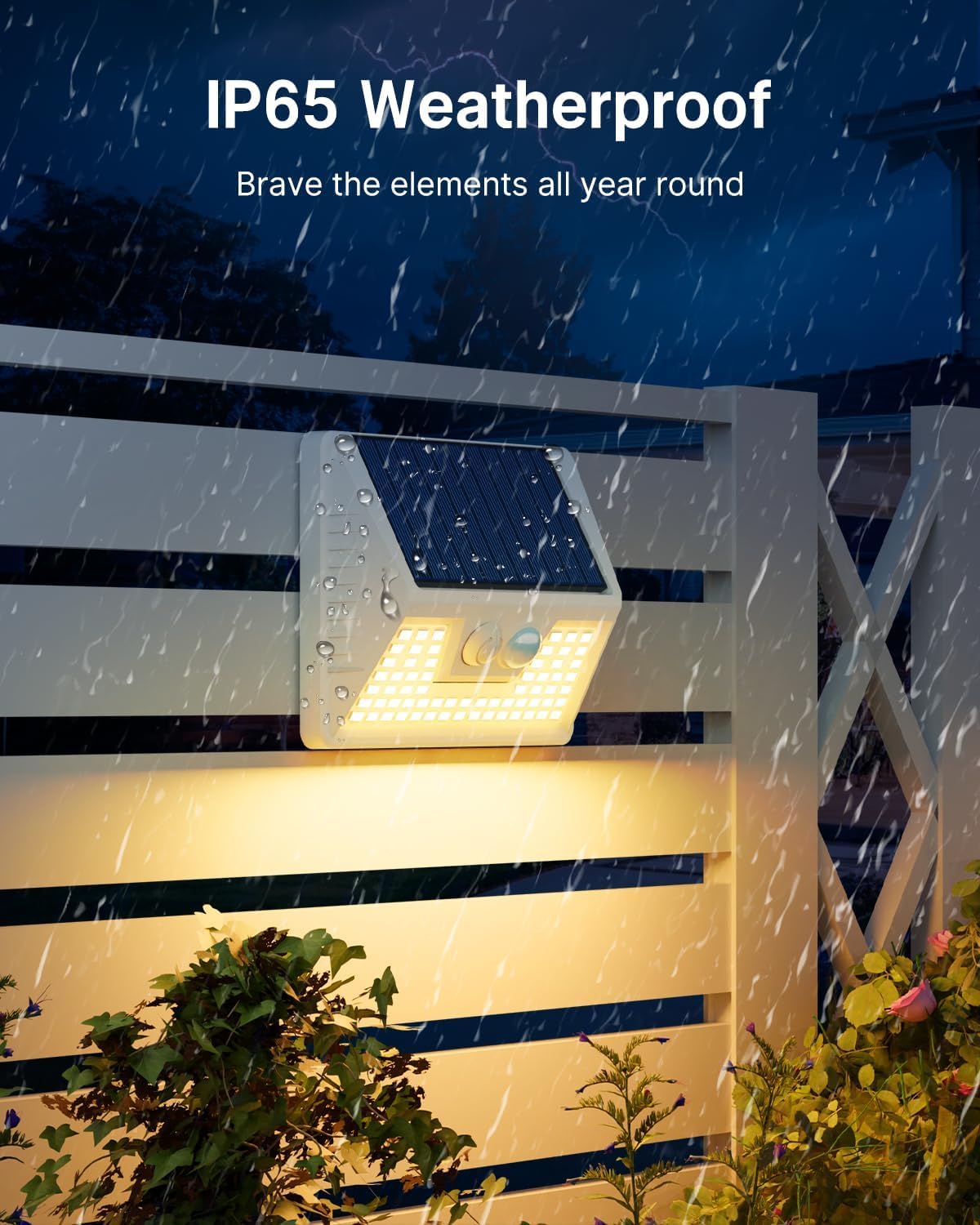 12 Pack Solar Lights Outdoor Motion Sensor, Waterproof Fence Lights with 3 Lighting Mode, Warm White LED Deck Lights for Outside Wall Yard Steps Stairs Garden - White