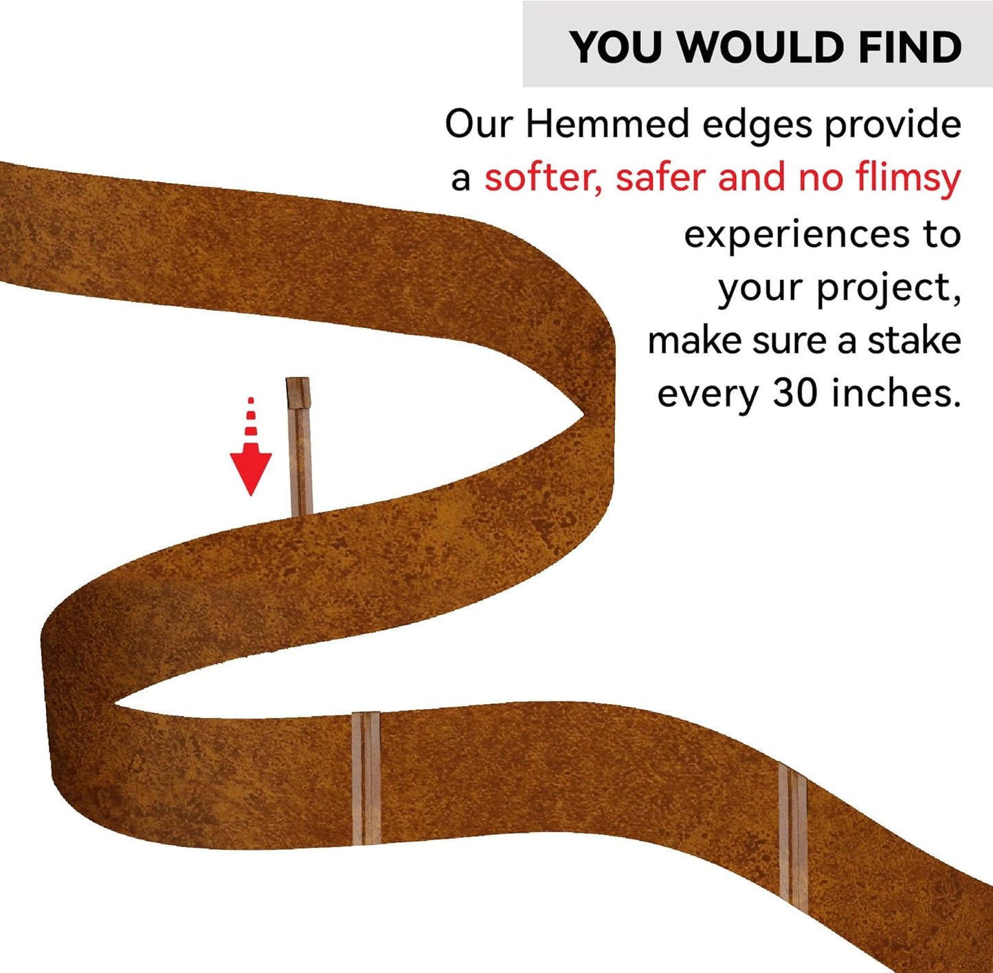 Metal Garden Landscape Edging with 8Pcs Stakes, 4.5" x 25Ft Galvanized Steel Lawn Edgings Roll Flexible Coil Border for Landcaping,Flower Bed,Rusty