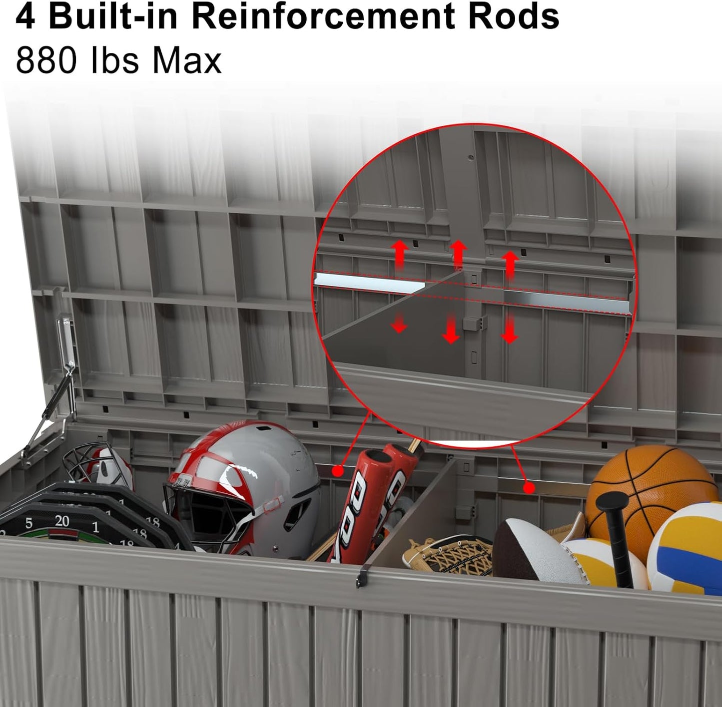 150 Gallon Outdoor Storage Box – Waterproof Deck Box for Patio & Garden,Light Brown