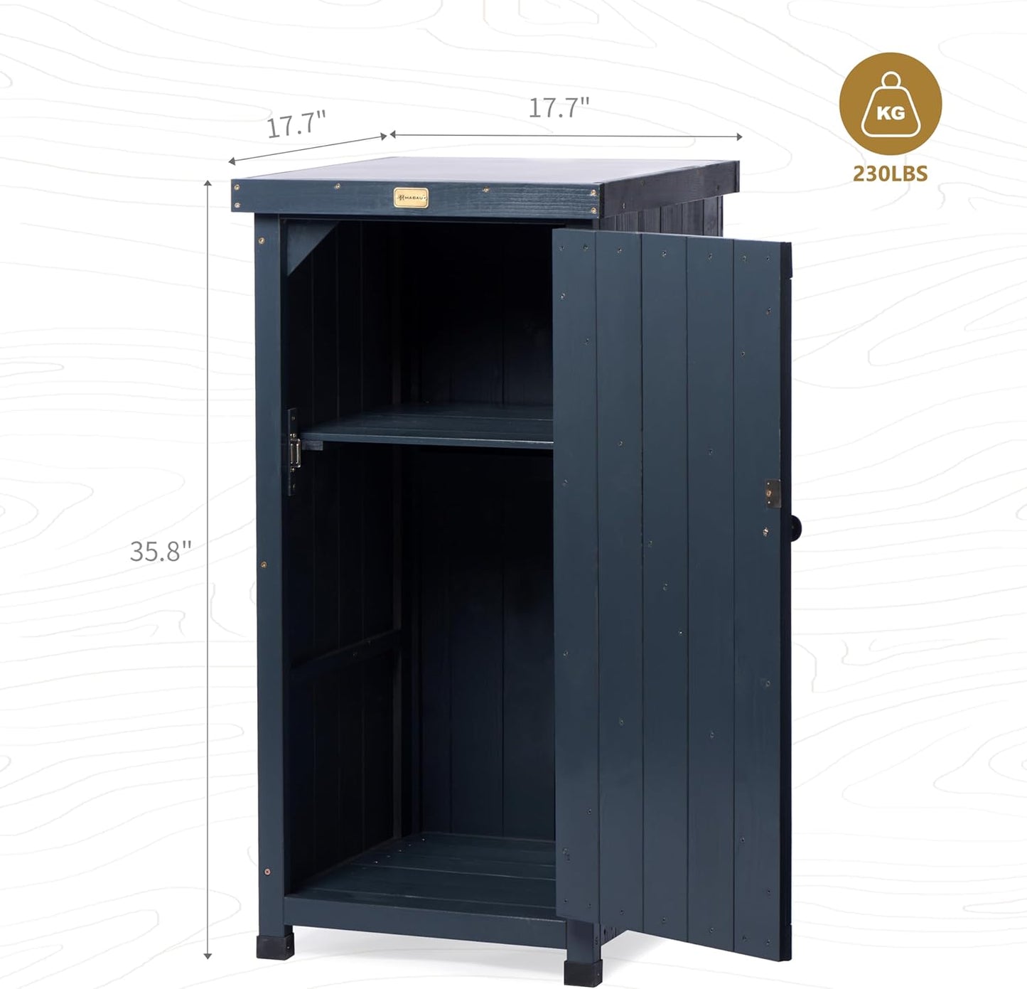 Outdoor Storage Cabinet for Patio, Garden Potting Bench Table with Shelves & Metal-Tabletop, Wooden Planting Work Station, Weatherproof