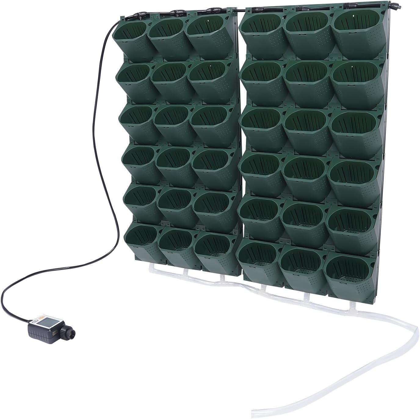 Self Watering Wall Planter with 36 Pots, Wall Planters for Indoor Plants, Vertical Garden Planter, Wall Mounted Plastic Plant Grow Pots for Fruits Vegetables Flowers Herbs (Green)