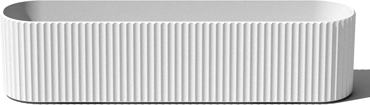 Veradek Demi Series Window Box Planter - Long Planter Box for Windowsill/Balcony | Durable Plastic-Stone Composite Material | Modern Décor for Flowers/Herbs