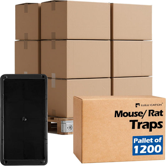 LULUCATCH Glue Mouse Traps Indoor for Home 1200 Pack, Pre-Baited Sticky Plastic Glue Boards for House, Snake, Lizard, Insect, Mice, Rats & Spider Traps, Pet Safe Pest Control