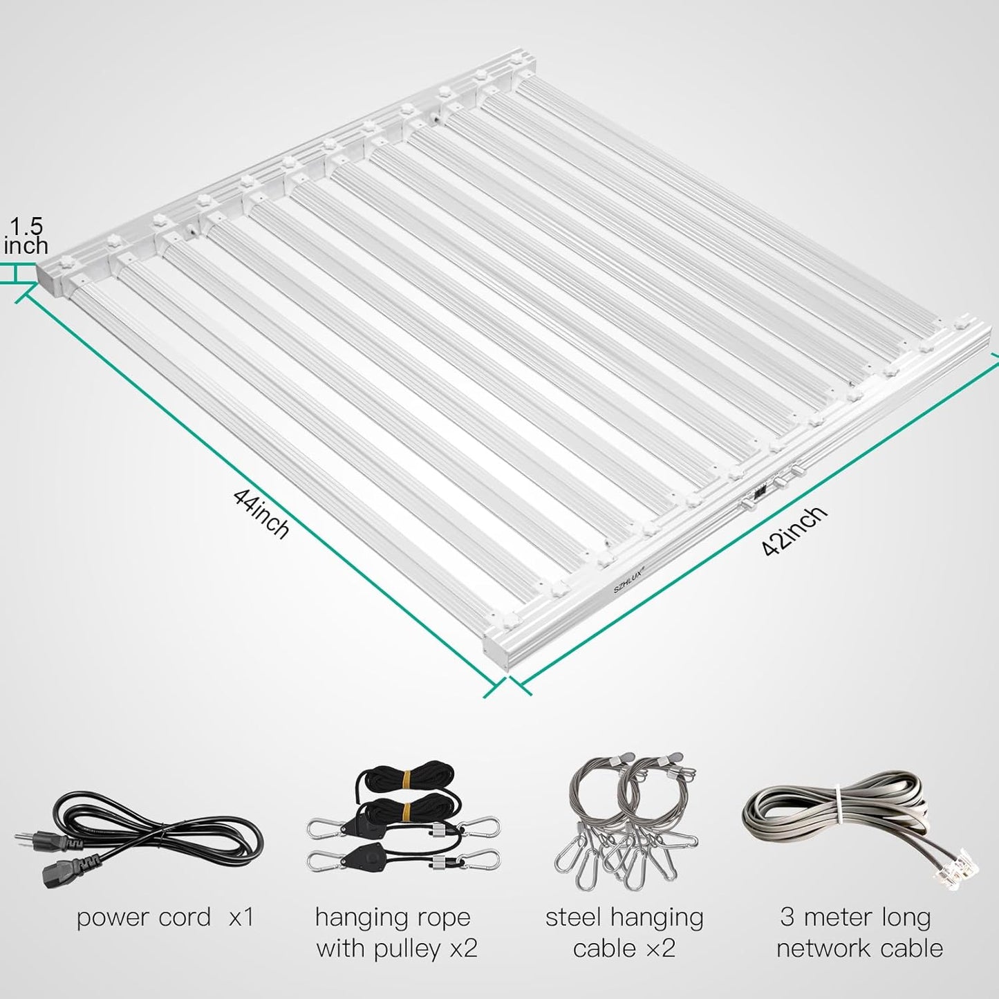 SZHLUX 840 Watt LED Grow Light Daisy Chain Dimmable Full Spectrum Grow Lights for Indoor Plants, 44x44 Inch Size Greenhouse LED Grow Light