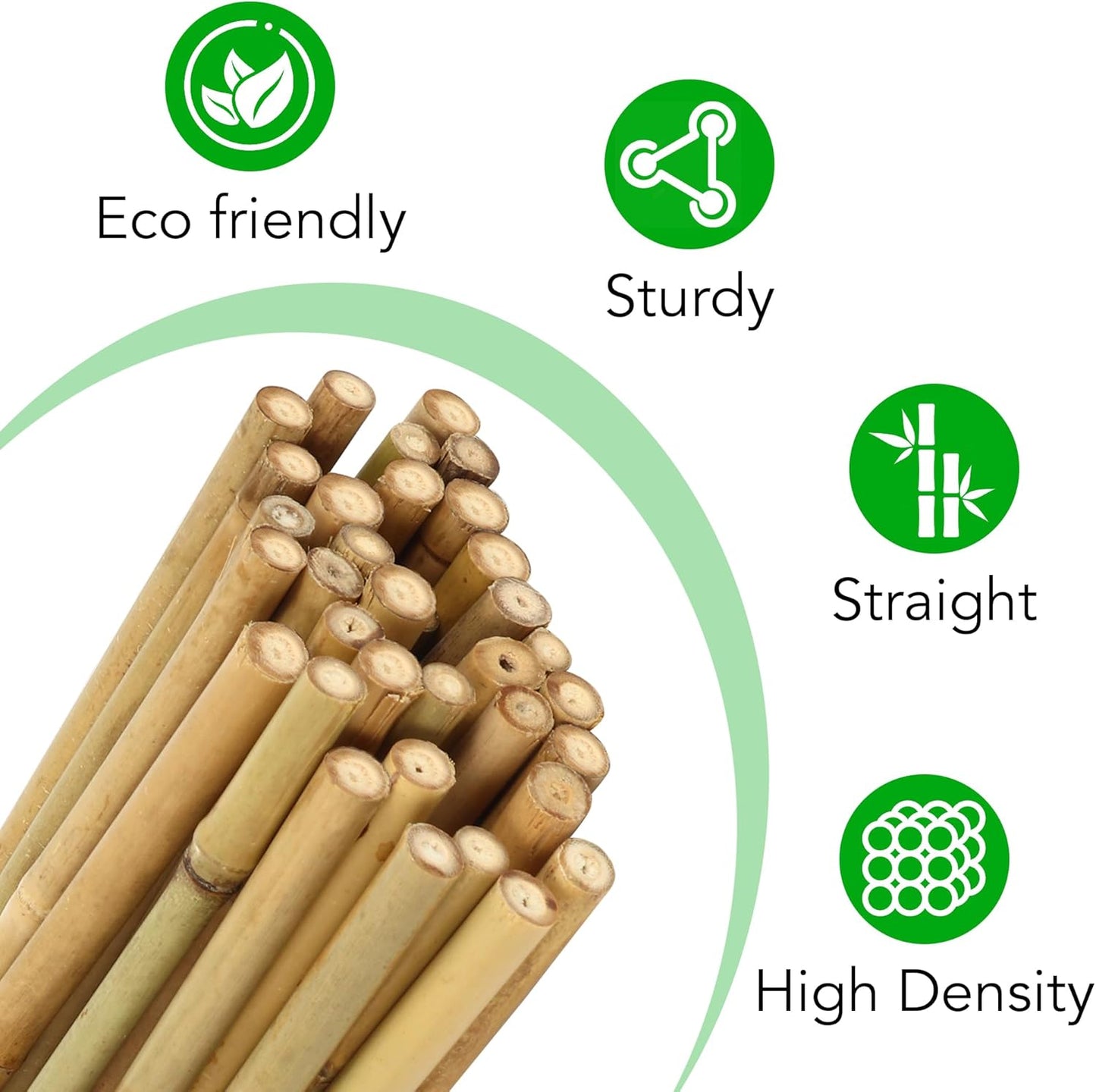 SWANGSA 55 Pack Bamboo Stakes for Plant 3 Feet, Bamboo Sticks for Garden Plant Support Stakes Poles for Tomatoes, Beans, Flowers, Potted Plants, Indoor and Outdoor Climbing Plants