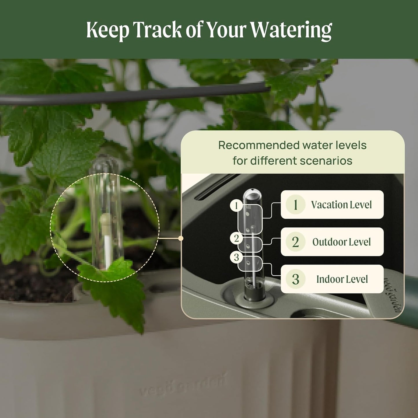 Vego garden Mini Planter Indoor Pots with Trellis Self-Watering Herb Countertop Planter for Climbing Vegetables Flowers Mint Plants Cage 2 Pack- Fog Gray