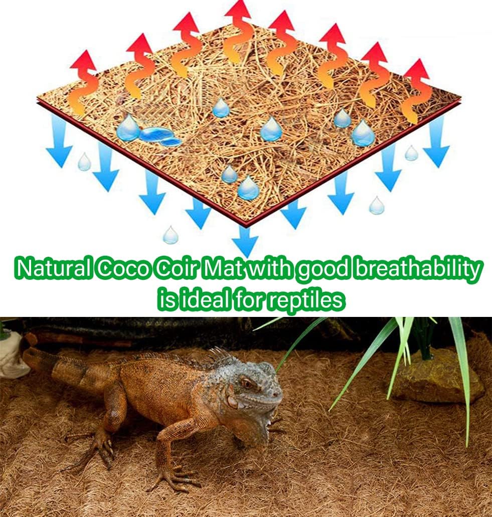 MIOHNAN Natural Coco Coir Fiber Liner Roll Sheet, Coconut Fiber Pad, Coconut Husk Liners Mat for Planters Baskets, DIY Moss Pole - 12x48 inch