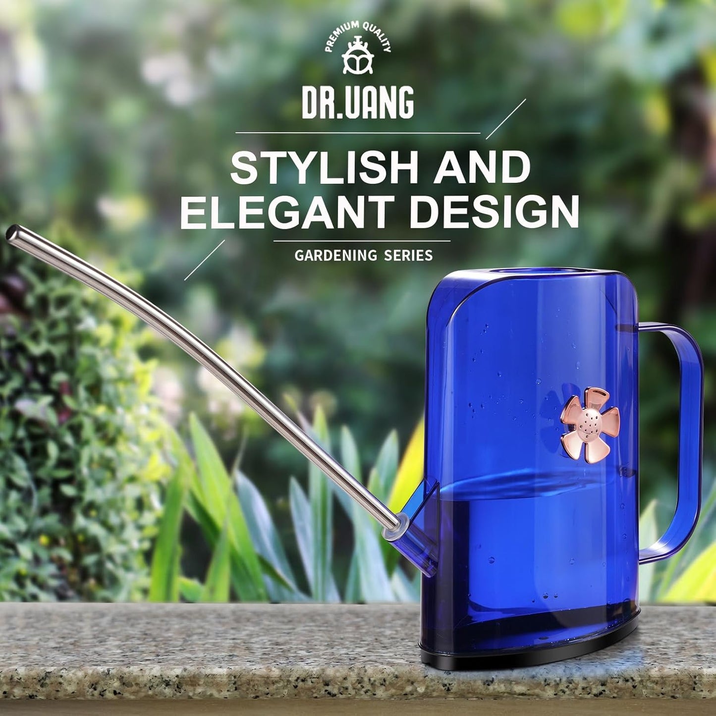 Watering Can Indoor for House Plants Small Watering cans with Long Spout Flower Model Sprinkler Head 1.2L (Blue, 1.2L)