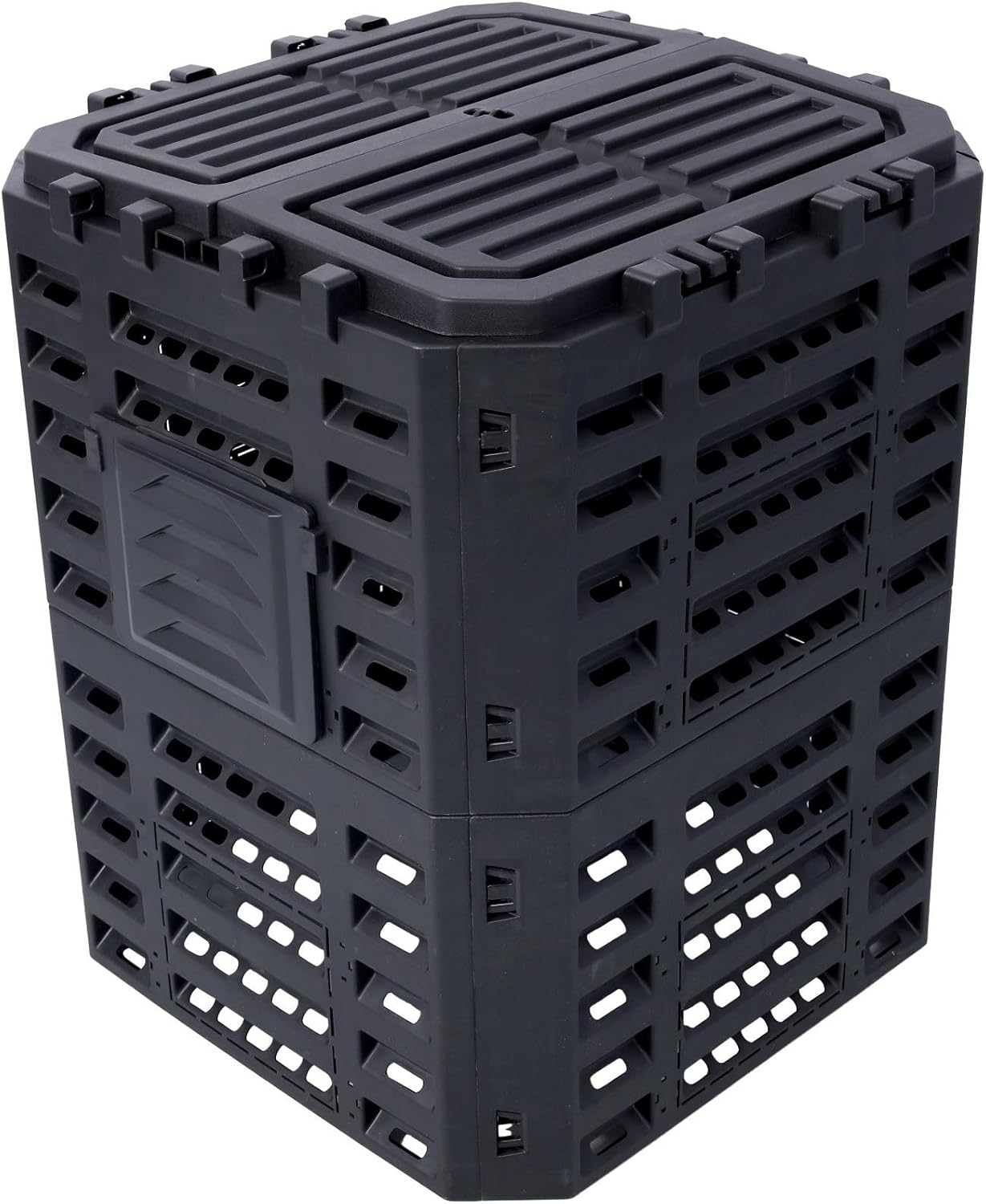 90 Gallon Garden Composter Bin - Premium Recycled Plastic, Large 340 Liter Capacity, Easy Assembly, Lightweight, Aerating Outdoor Compost Box for Fertile Soil