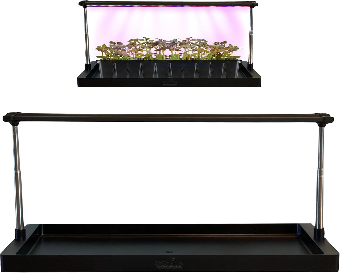 Epic Gardening Seed Starting Grow Light - Full-Spectrum LED with Adjustable Height & Integrated Tray for Indoor Seedlings | Energy-Efficient, Long-Lasting Light with Timer (Standard)